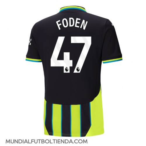 Camiseta Manchester City Phil Foden #47 Segunda Equipación Replica 2024-25 mangas cortas